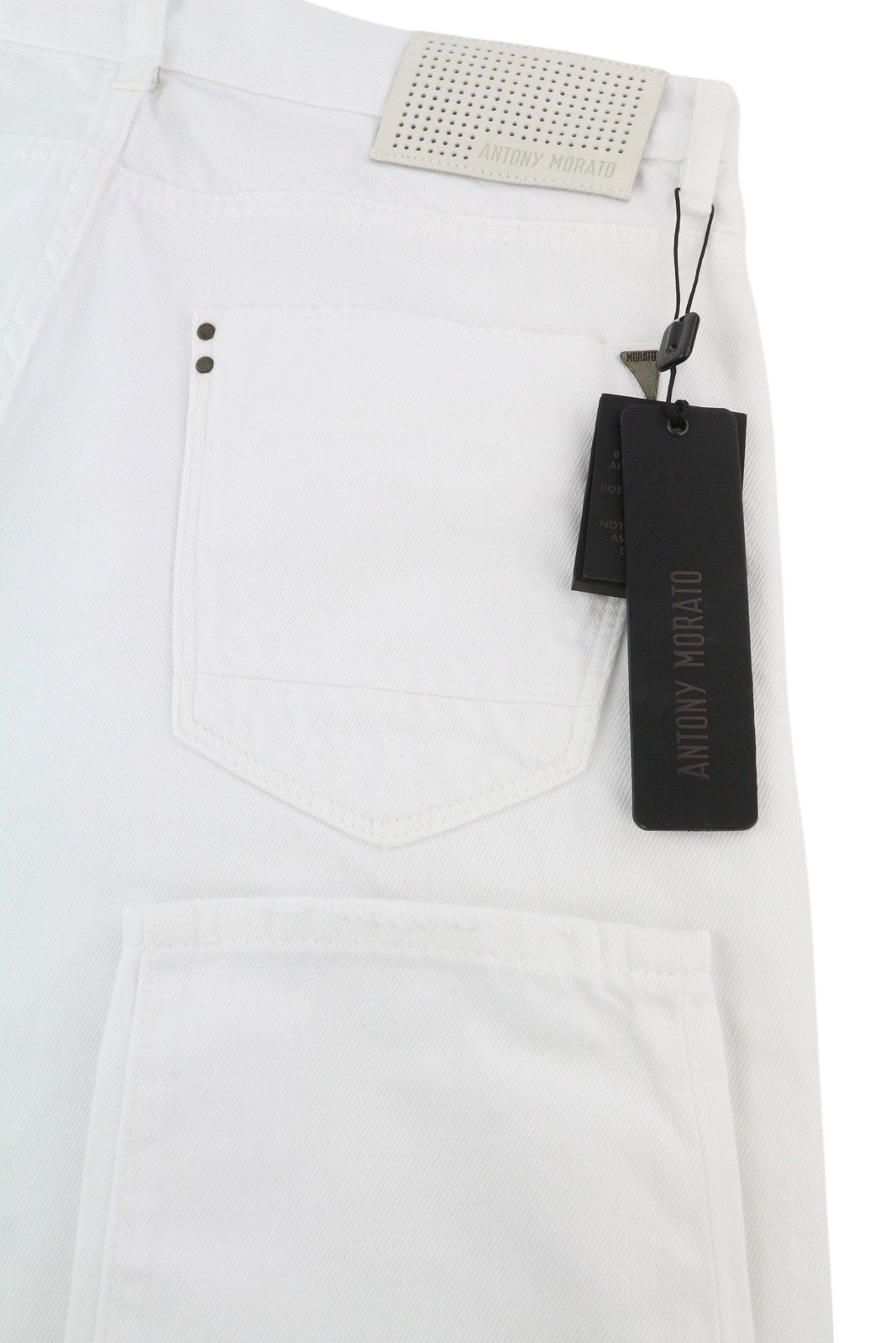 ANTONY MORATO Argon Men's Jeans W29 White Denim Slim Fit Cropped Button Fly
