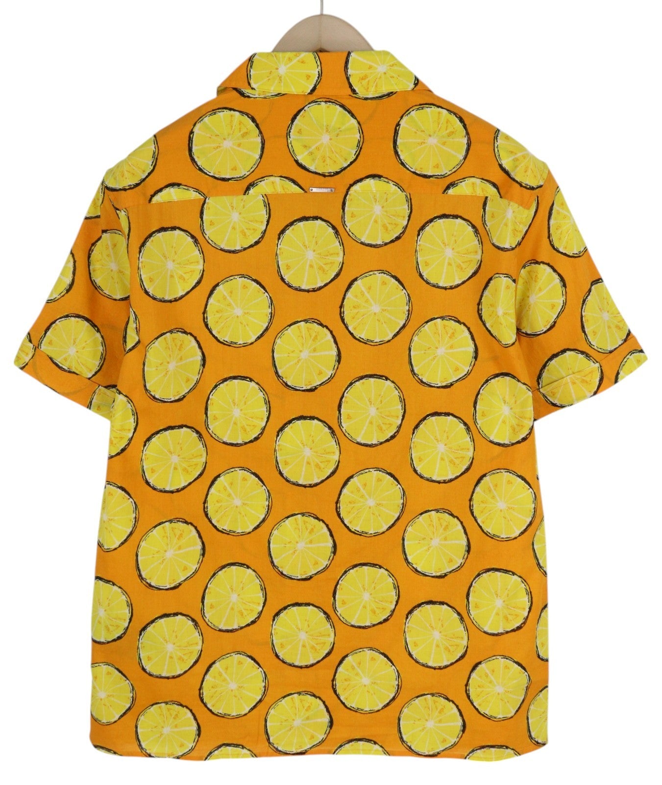 ANTONY MORATO Men's Shirt S Yellow Lemon Print Short Sleeve Button Up