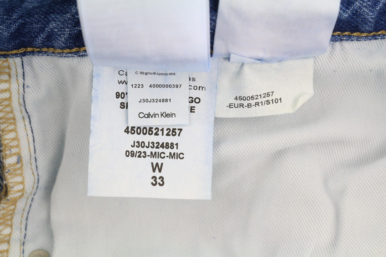 CALVIN KLEIN 90's Loose Cargo Men's Jeans W33 Blue Denim Straight Fit Logo