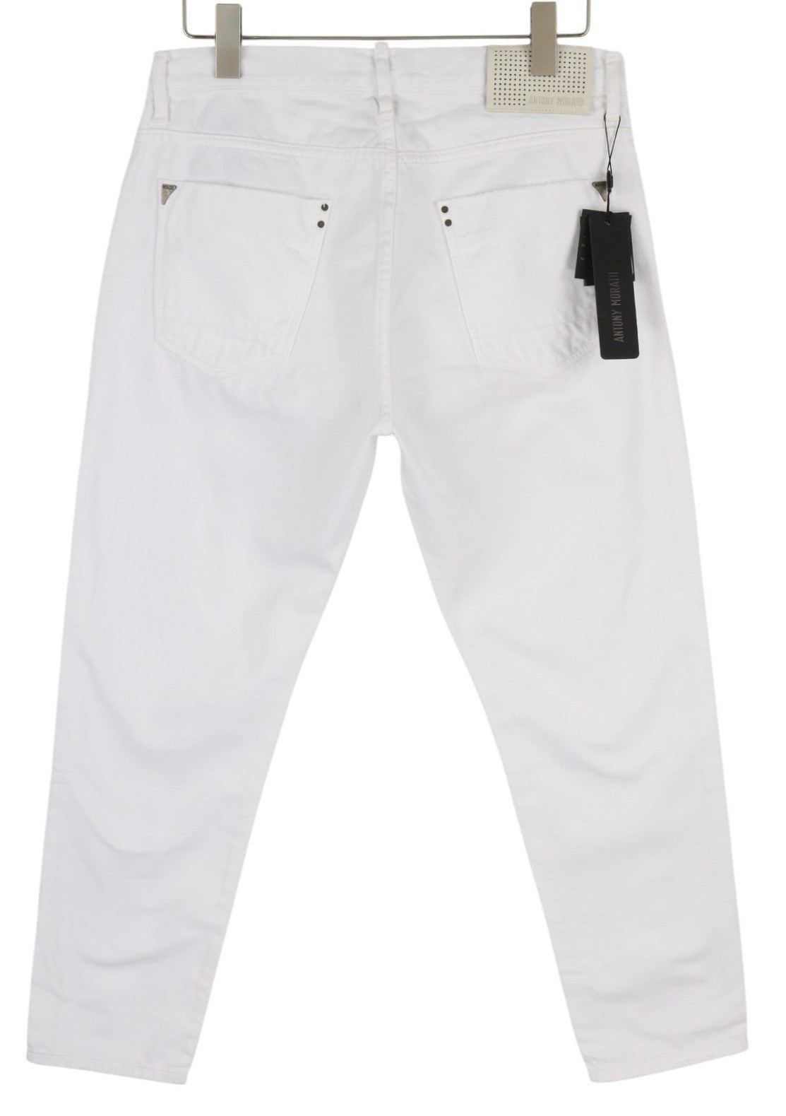 ANTONY MORATO Argon Men's Jeans W34 White Denim Slim Fit Cropped Button Fly
