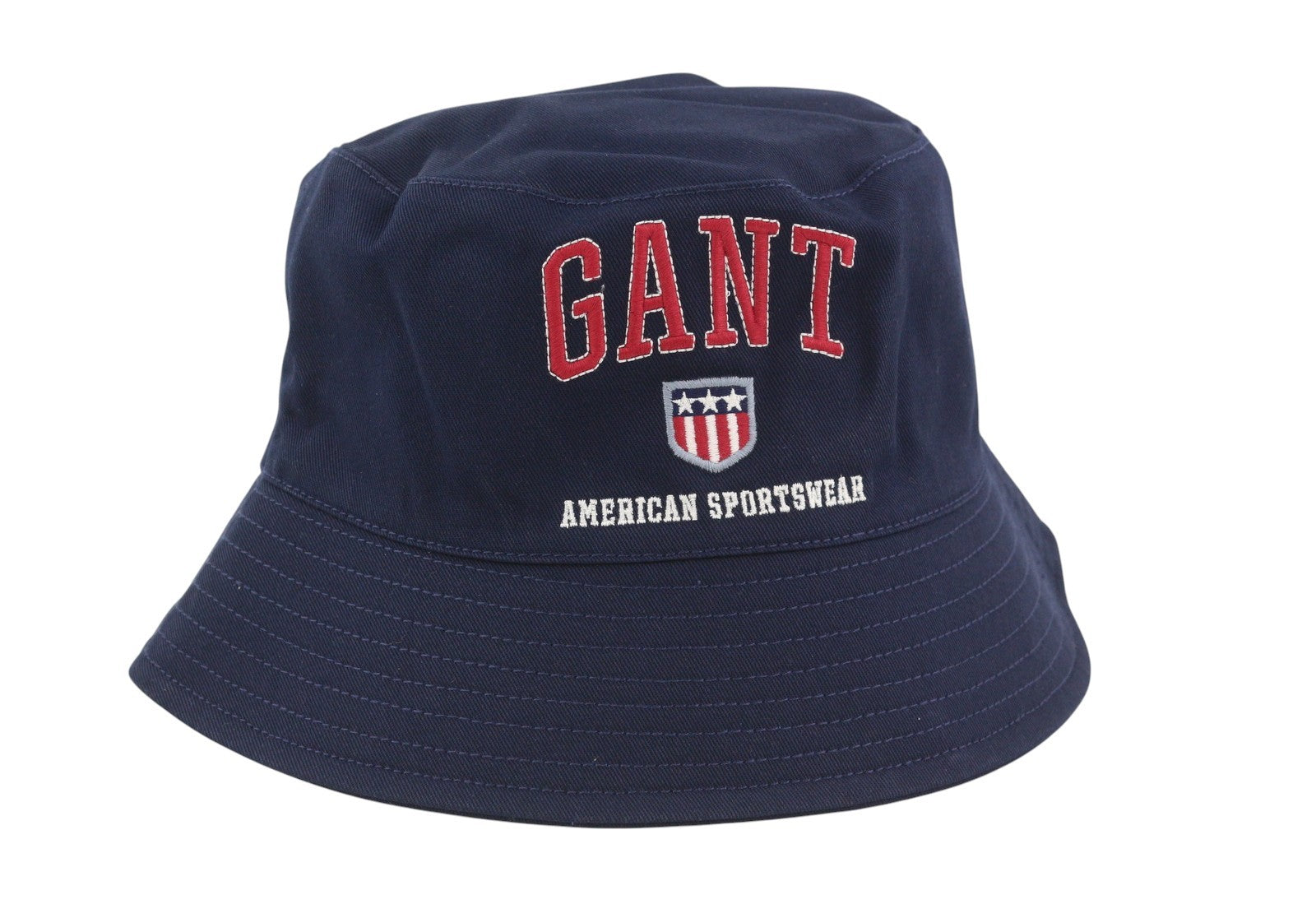 GANT Retro Shield Bucket Men Hat S/M Evening Blue Embroidered Logo