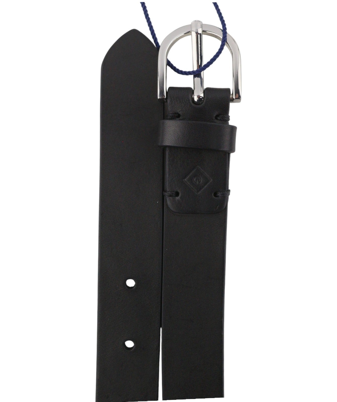 GANT Women Belt 85 CM Black Leather Silver Tone Buckle Casual