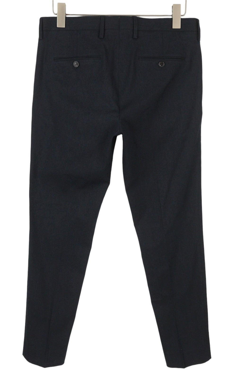 GANT Stretch Linen Men Trousers EU48 Evening Blue Slim Fit Flat Front Dark