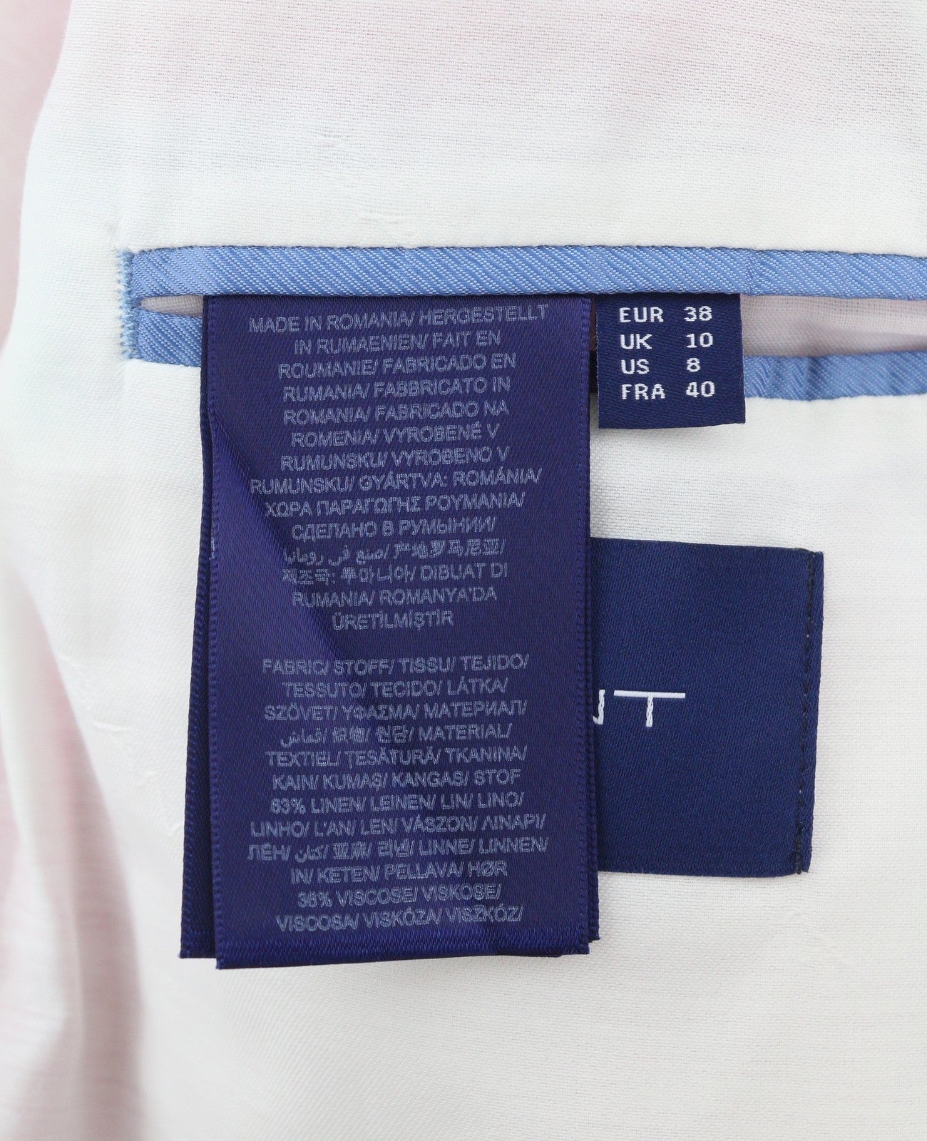 GANT Stretch Linen Straight Women Blazer EU38 Cabaret Pink Notch Single Breasted