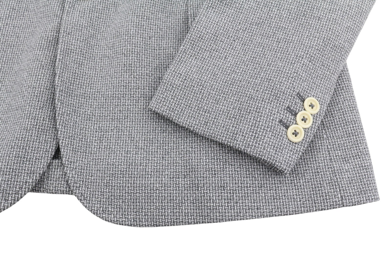 GANT Mini Pattern Jersey Men Blazer EU54 Grey Melange Slim Notch Single Breasted