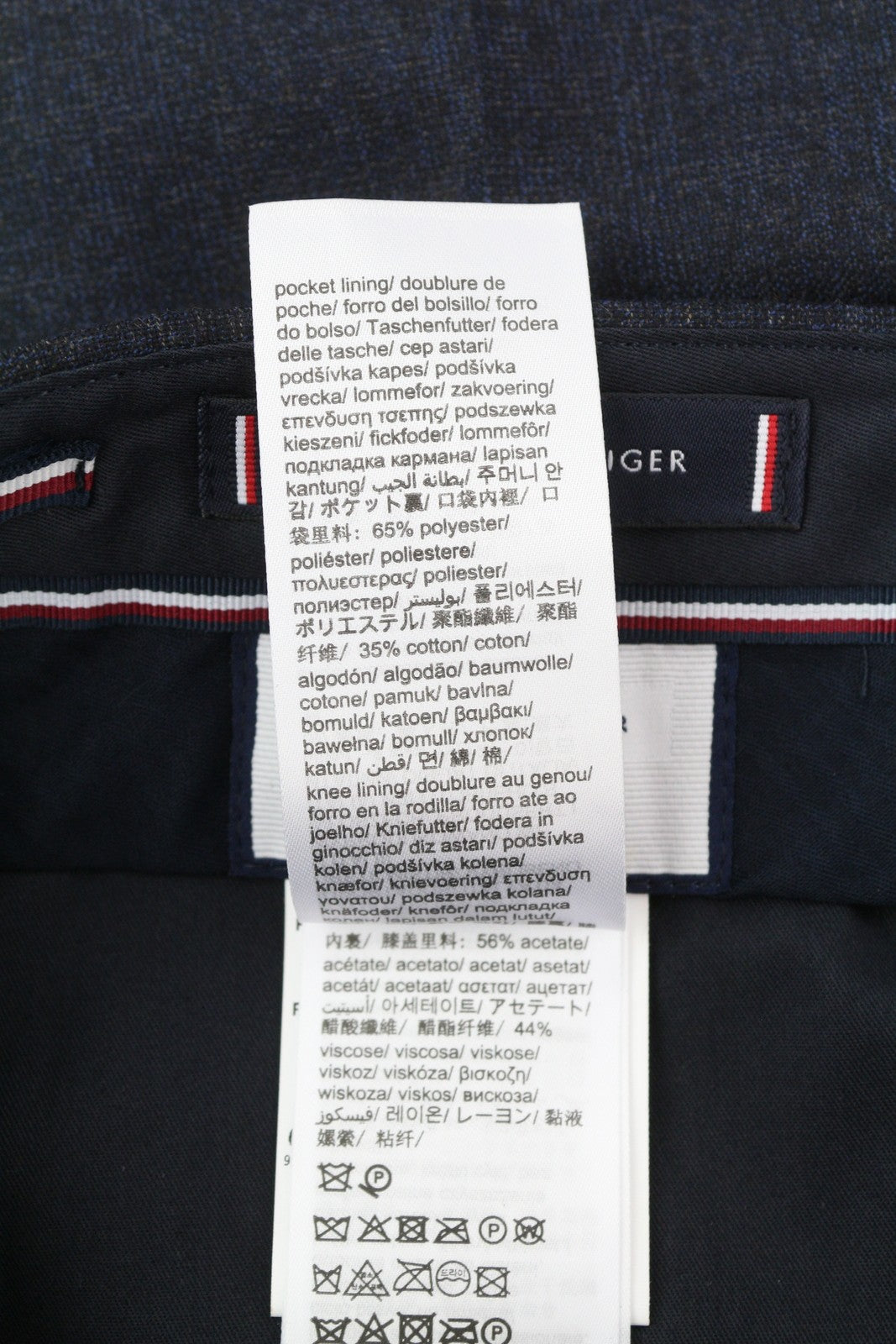 TOMMY HILFIGER x Lardini Men Trousers W31 Blue Cashmere Blend Slim Fit RRP179