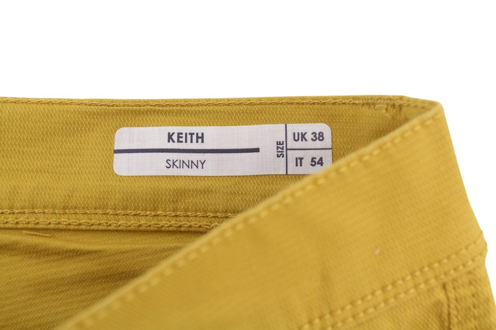 ANTONY MORATO Keith Men Trousers W38 Yellow Textured Skinny Fit Casual Zip Fly
