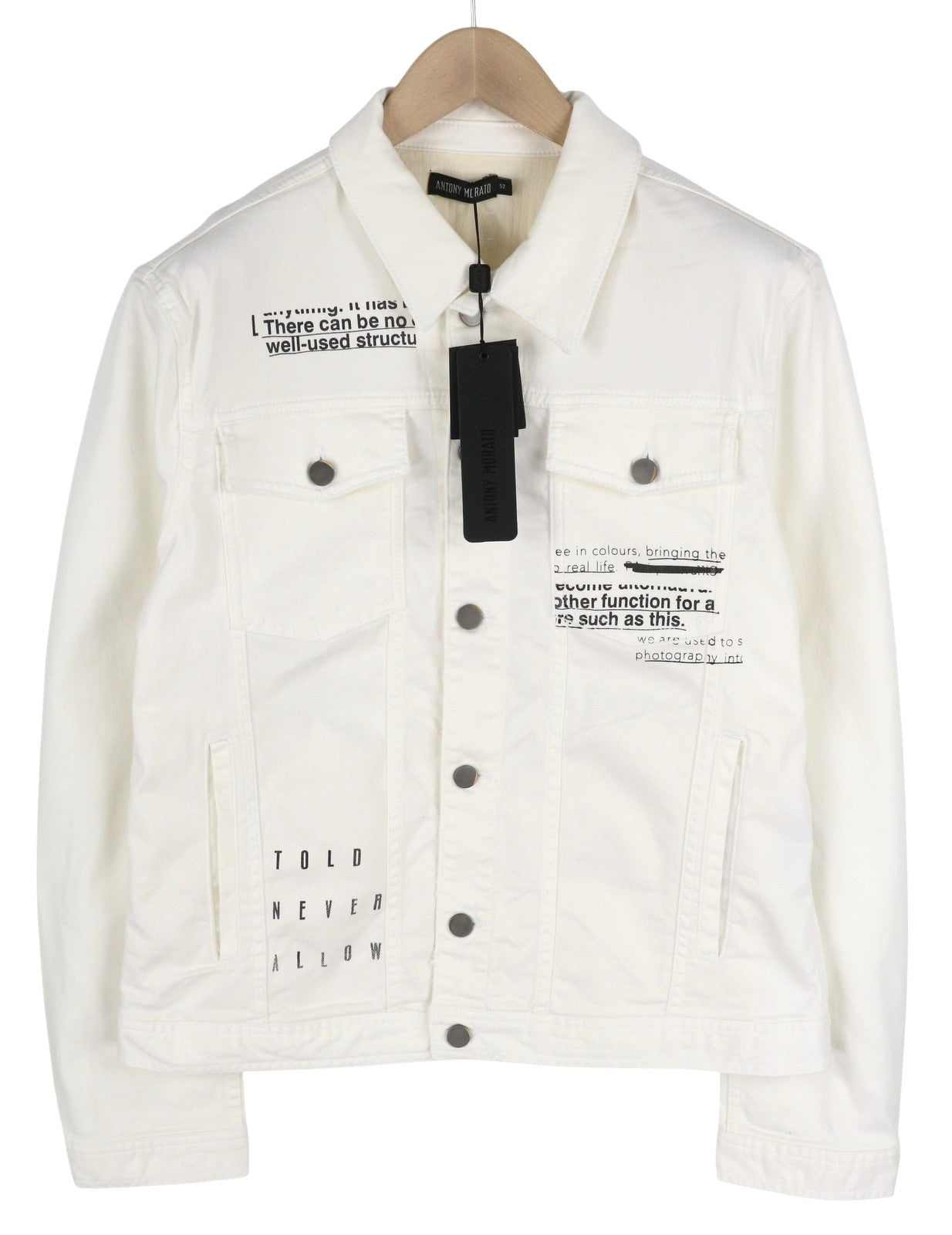 ANTONY MORATO Men Jacket XL White Denim Trucker Button-Up Unlined Unisex