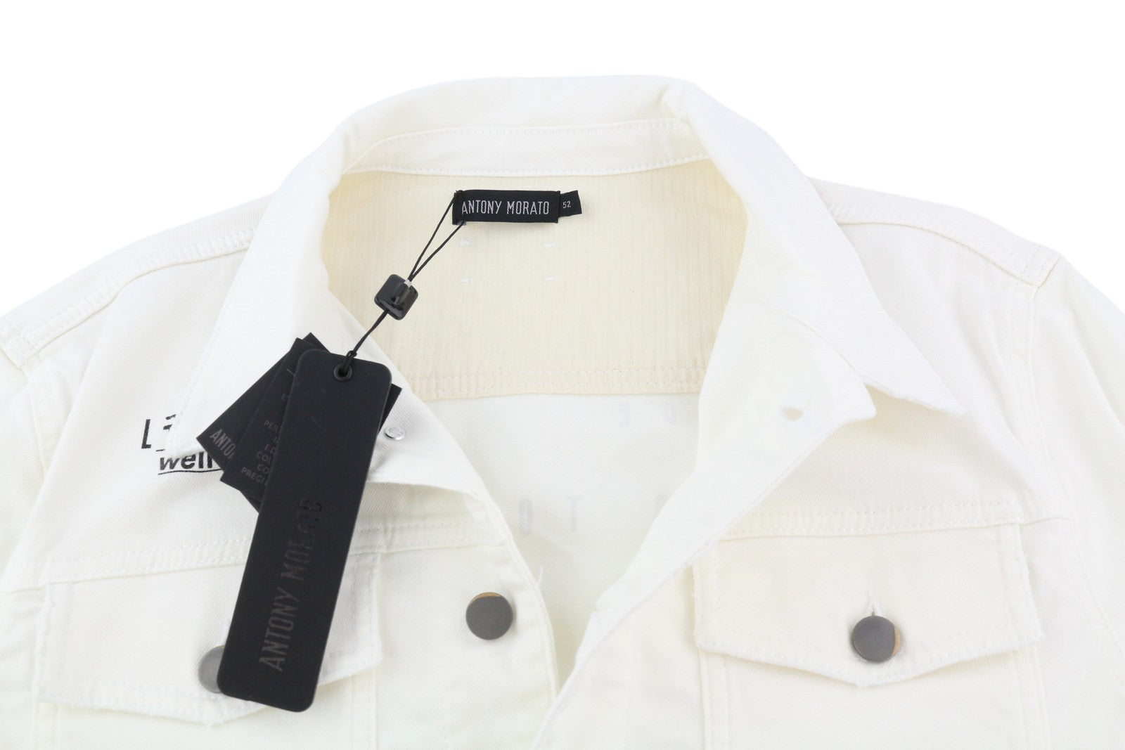 ANTONY MORATO Men Jacket XL White Denim Trucker Button-Up Unlined Unisex