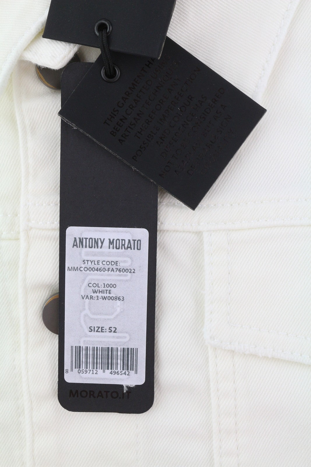 ANTONY MORATO Men Jacket XL White Denim Trucker Button-Up Unlined Unisex