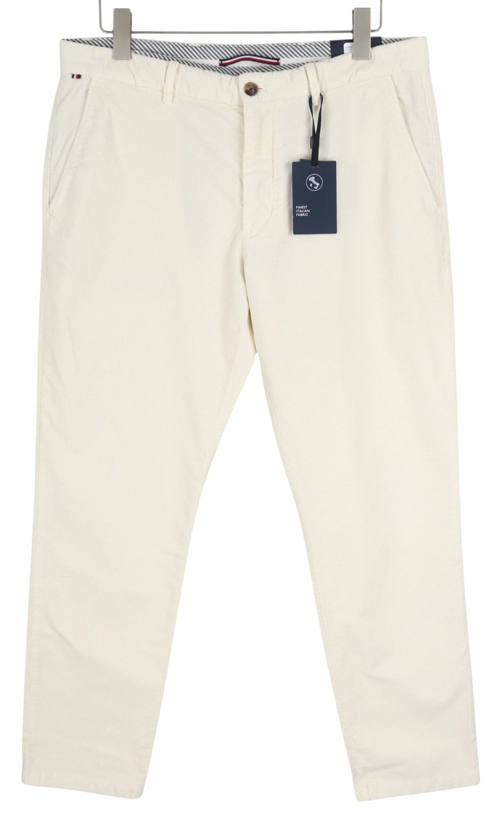 TOMMY HILFIGER Denton Chino Stretch Men Trousers W36/L32 White Cord Straight