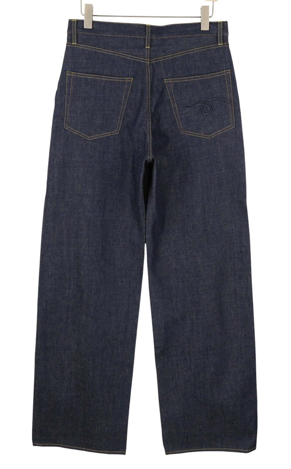 R13 Lisa Baggy Women Jeans 27 Bain Blue Rigid Zip Fly Denim Long