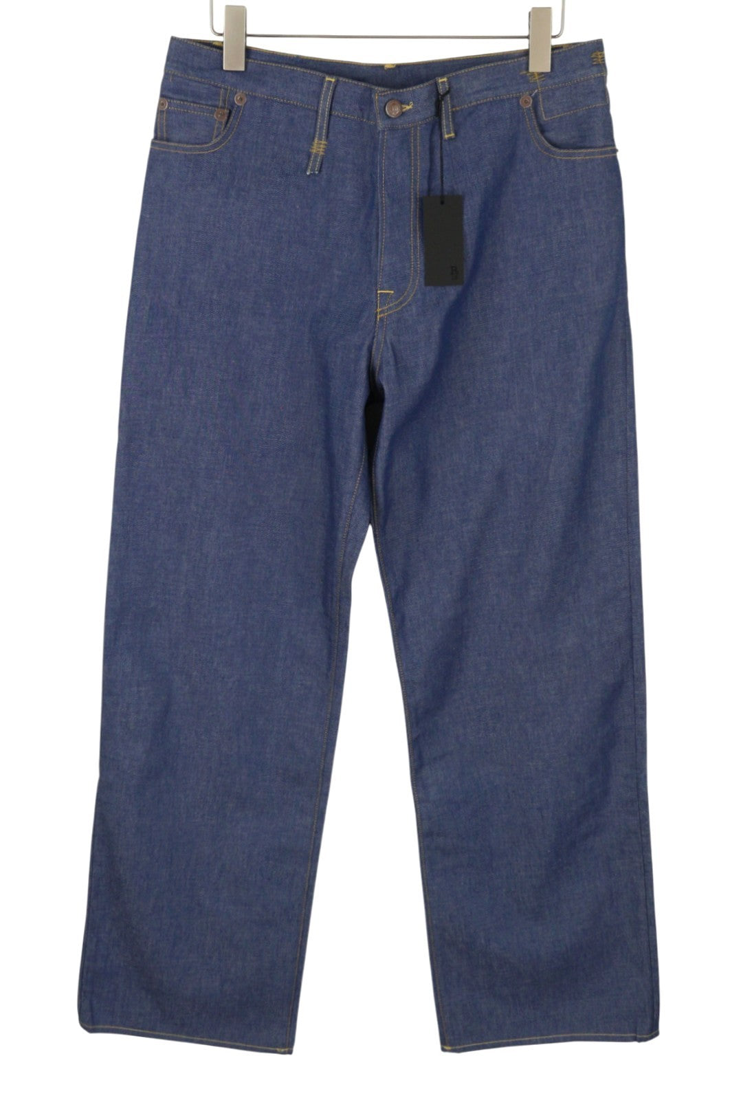 R13 Damon Pleated Wide Leg Women Jeans ~W34 Lennon Blue Rigid Zip Fly Denim