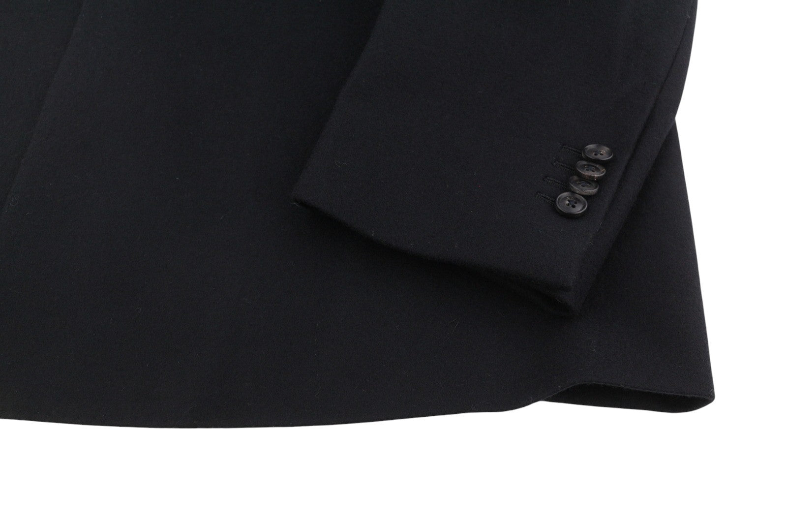 SUITSUPPLY Vicenza Men Coat UK46S Black Wool Cashmere Notch Lapel Button-Up