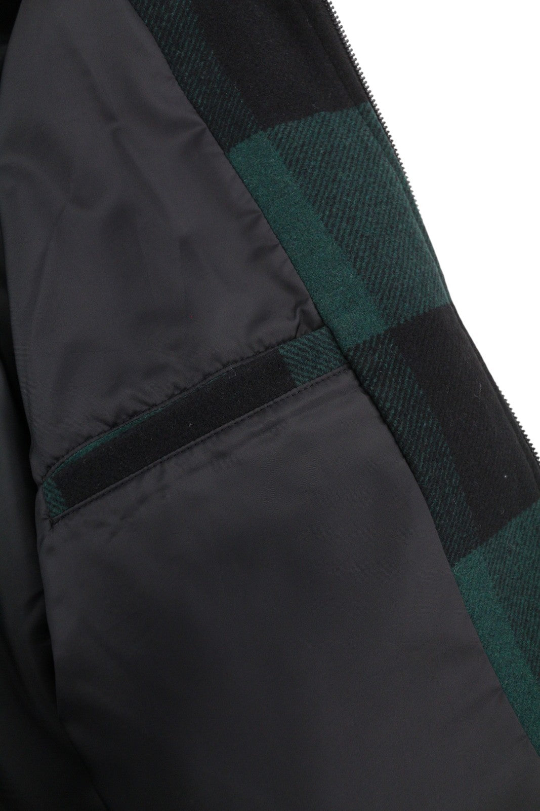 ONLY & SONS Ron Check Men Jacket XL Green Wool Blend Removable Sherpa Neck