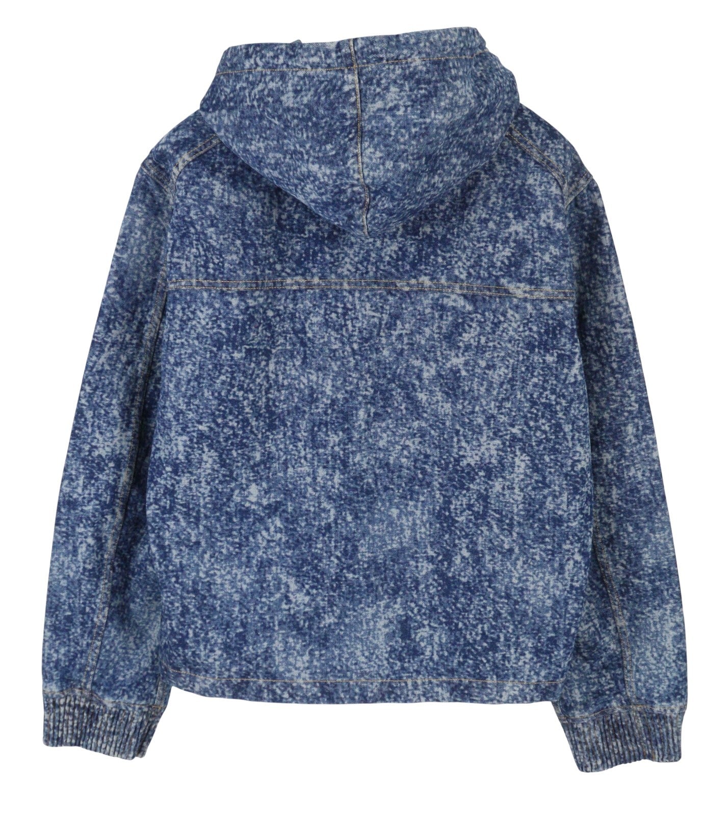 1989 STUDIO Denim Marbled Zip Hoodie Men Jacket M Blue Full Zip FW25 RRP1185