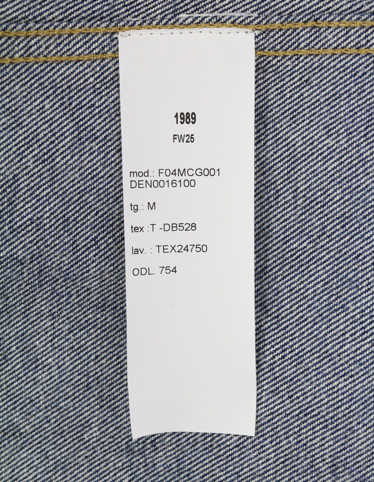 1989 STUDIO Denim Marbled Zip Hoodie Men Jacket M Blue Full Zip FW25 RRP1185