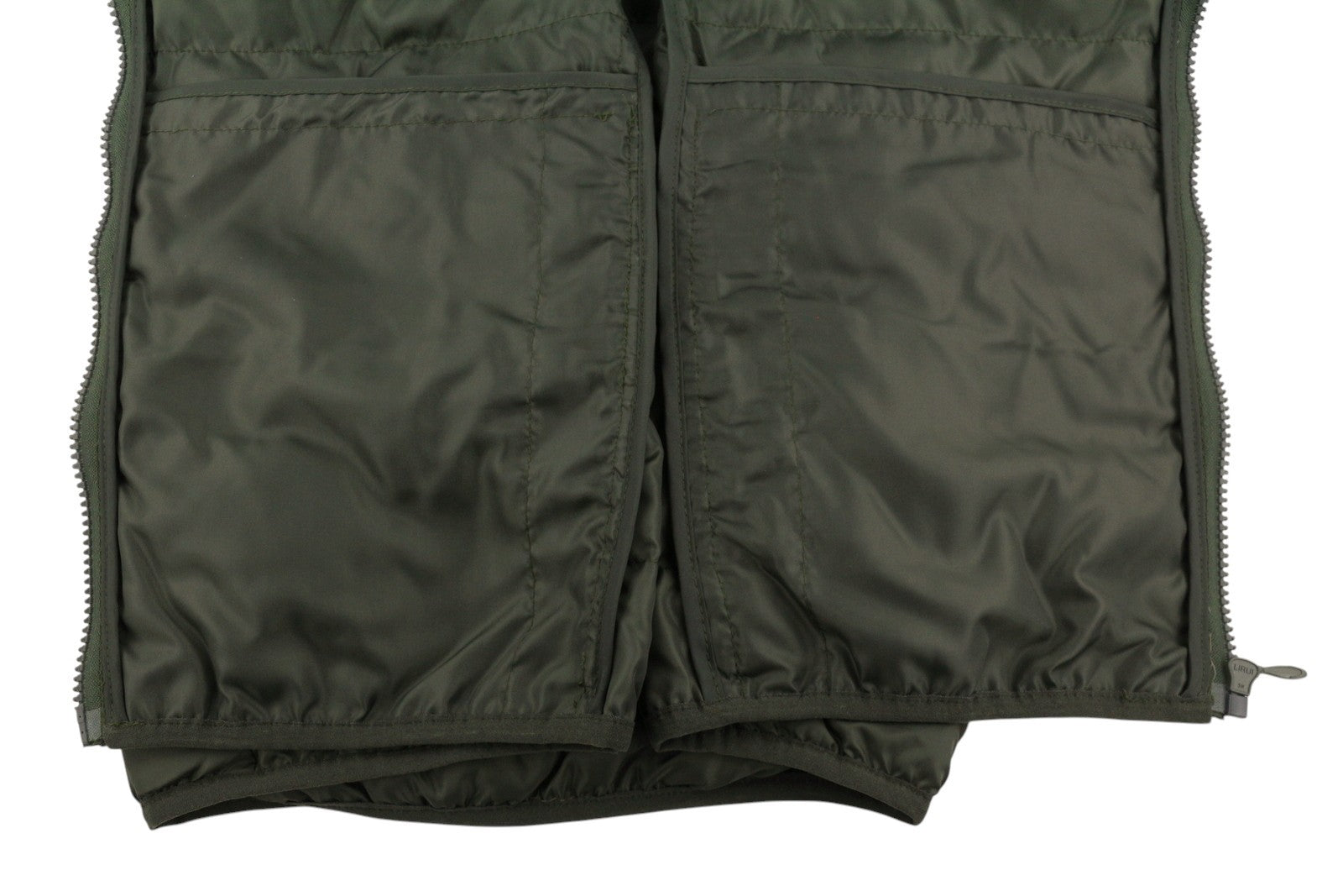 TED LAPIDUS Men Jacket L Green Down Filled Quilted High Neck Full Zip Puffer