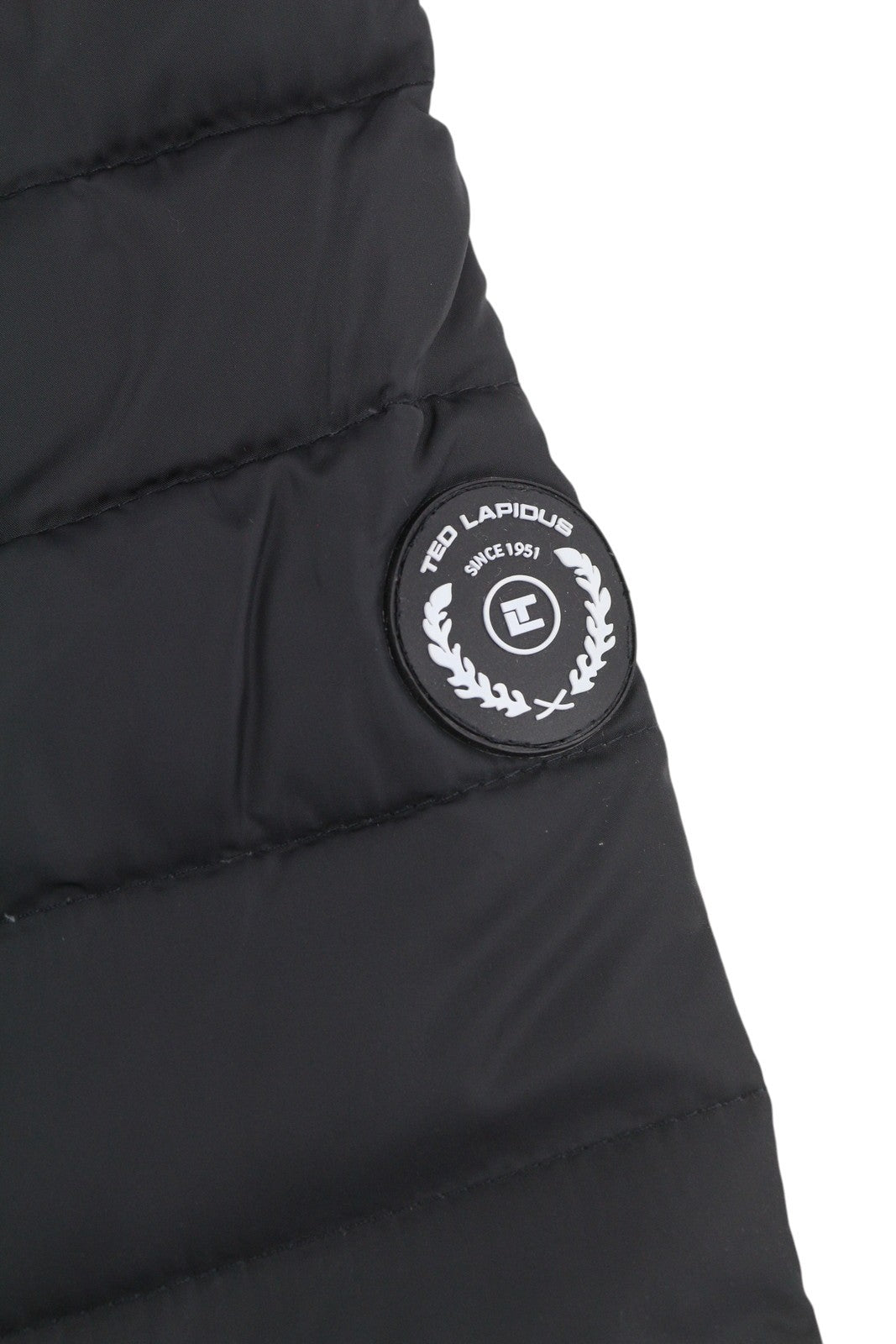 TED LAPIDUS Men Jacket M Black Down Filled Quilted High Neck Full Zip Puffer