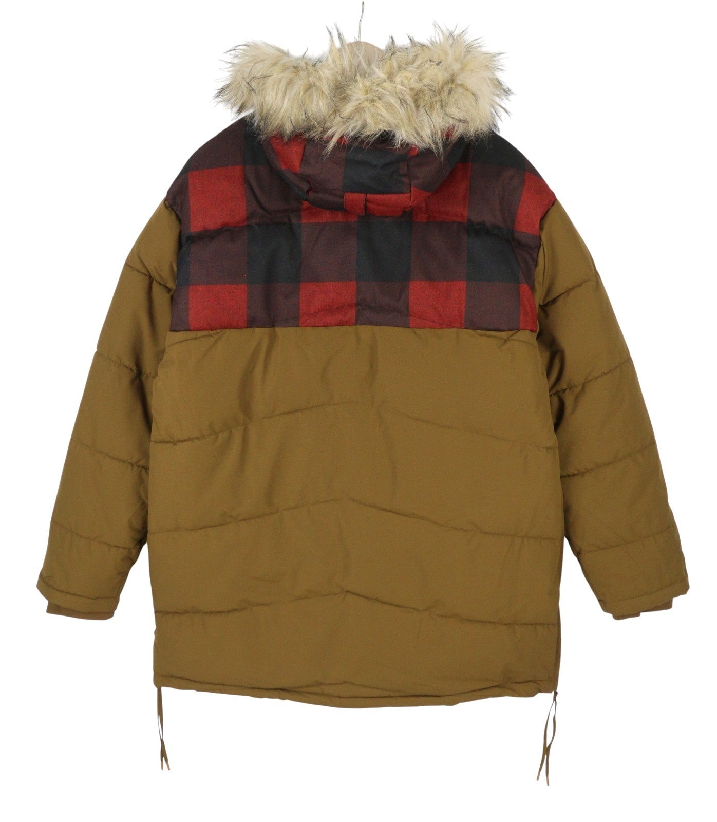 ICEPEAK Alabaster Men Jacket EU48 S/M Brown Plaid Padded Hooded Quilted Anorak