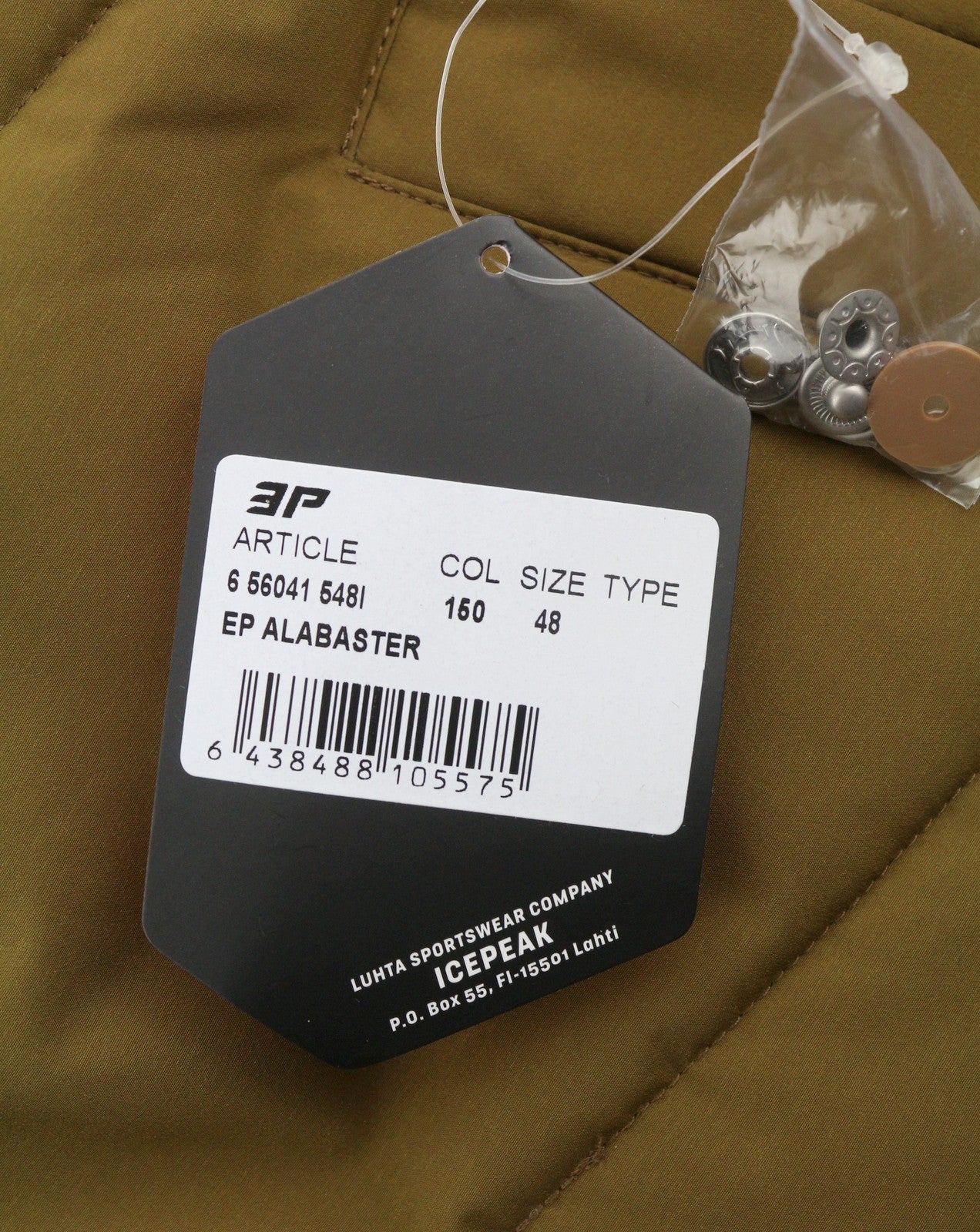 ICEPEAK Alabaster Men Jacket EU48 S/M Brown Plaid Padded Hooded Quilted Anorak