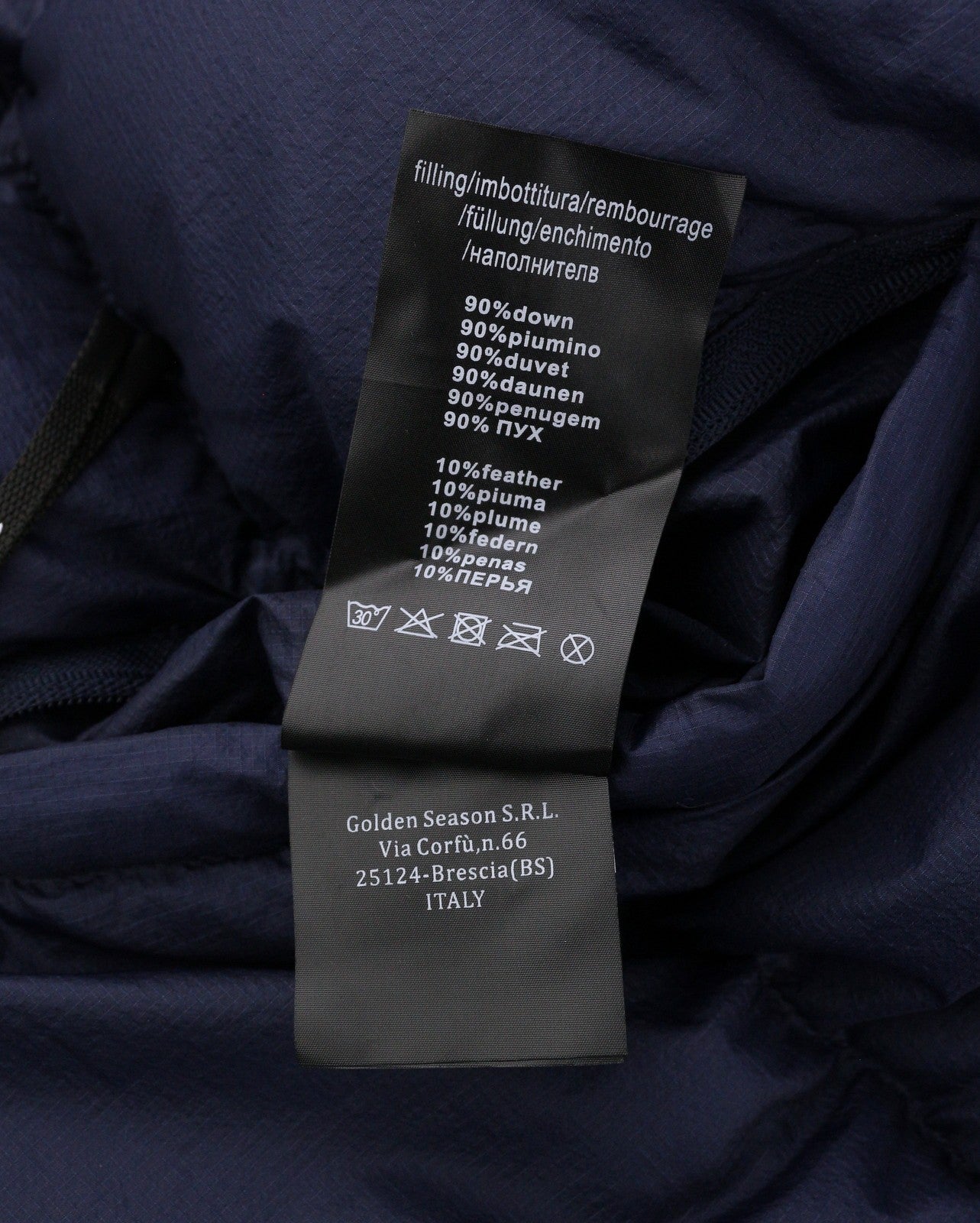 AFTER LABEL Quebec Men Jacket L Blue Down Filled Quilted Hooded Puffer RRP500