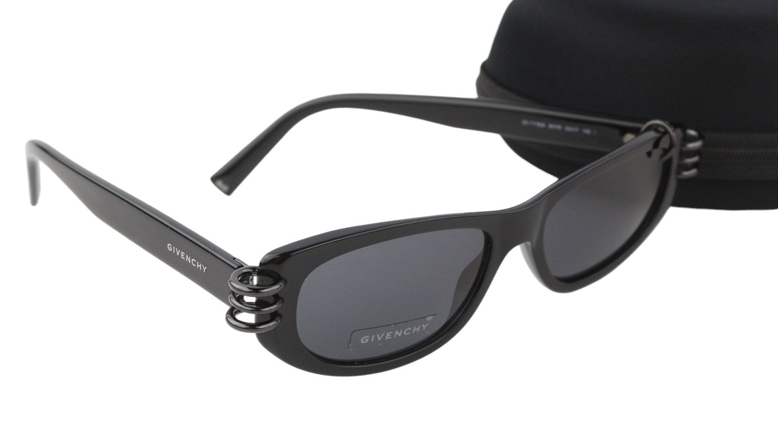 GIVENCHY GV 7176/S Women Sunglasses OS Black Cat-Eye Logo Tinted Frame RRP255