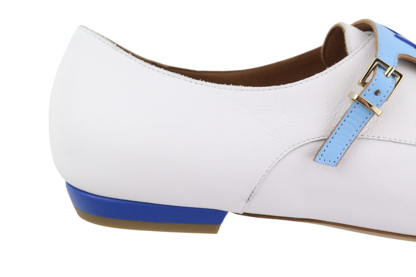 EMPORIO ARMANI X3L038 Women Shoes EU37 White Leather Double Monk Pointed