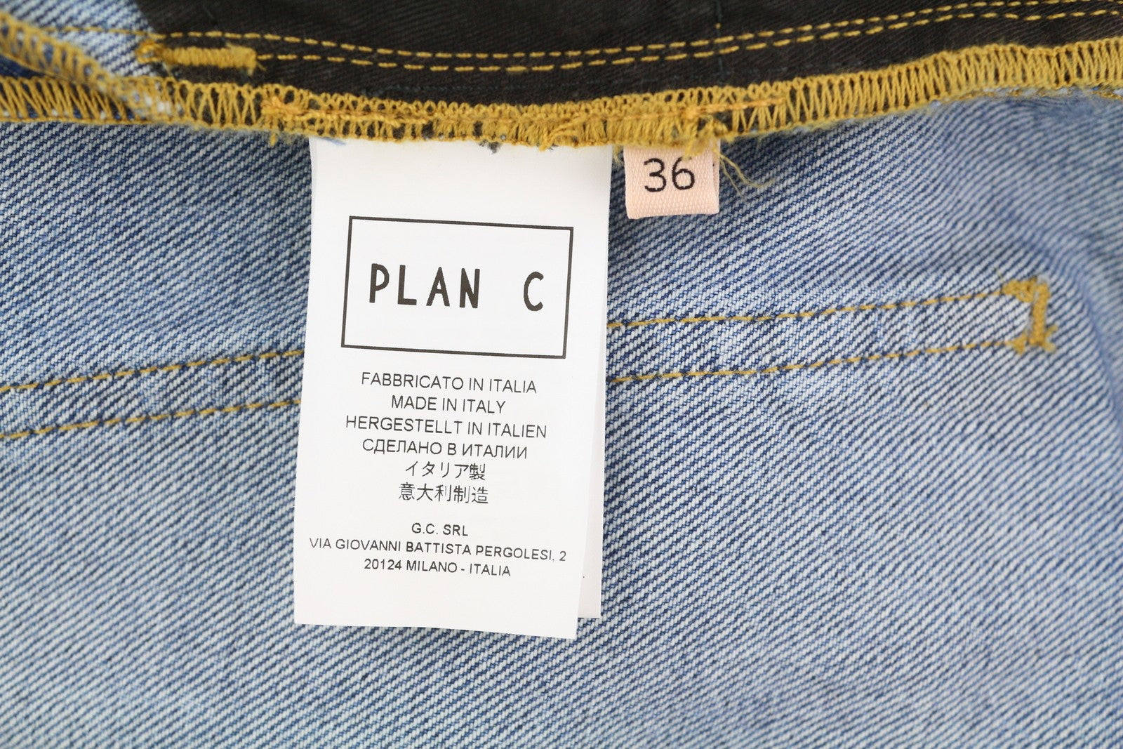 PLAN C Women Shorts 36 Blue Washed Denim Zip Fly Cotton Casual RRP389