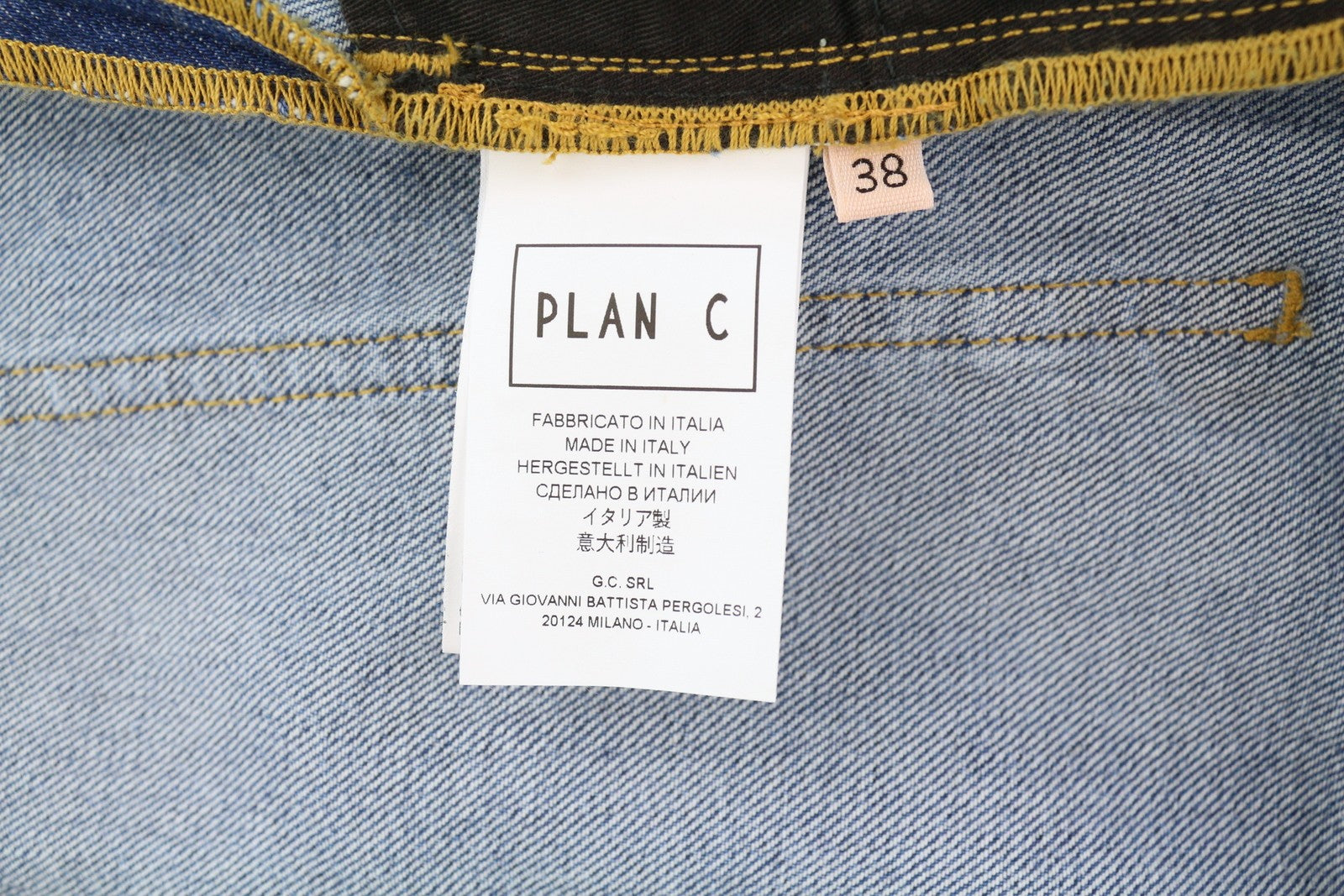 PLAN C Women Shorts 38 Blue Washed Denim Zip Fly Cotton Casual RRP389
