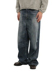 1989 STUDIO Old Mastiff Denim vyriški džinsai W30 mėlyni išblukę ūsai plačiomis kojomis RRP486 