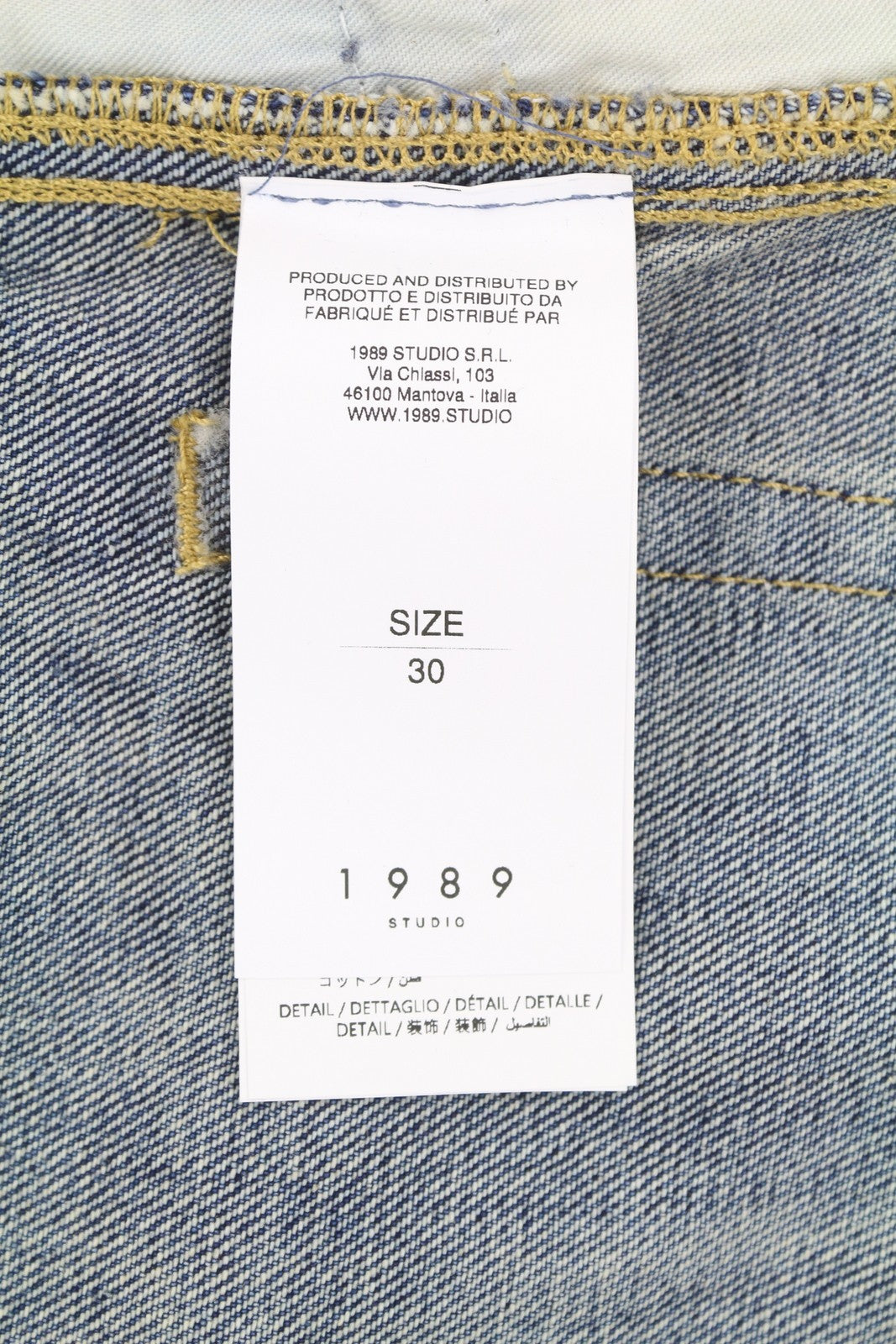 1989 STUDIO Old Mastiff Denim vyriški džinsai W30 mėlyni išblukę ūsai plačiomis kojomis RRP486 