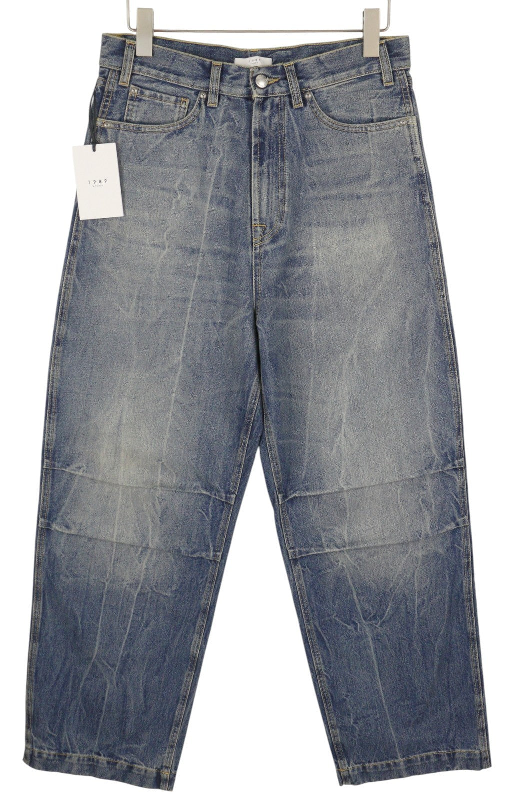 1989 STUDIO Old Mastiff Denim vyriški džinsai W30 mėlyni išblukę ūsai plačiomis kojomis RRP486 
