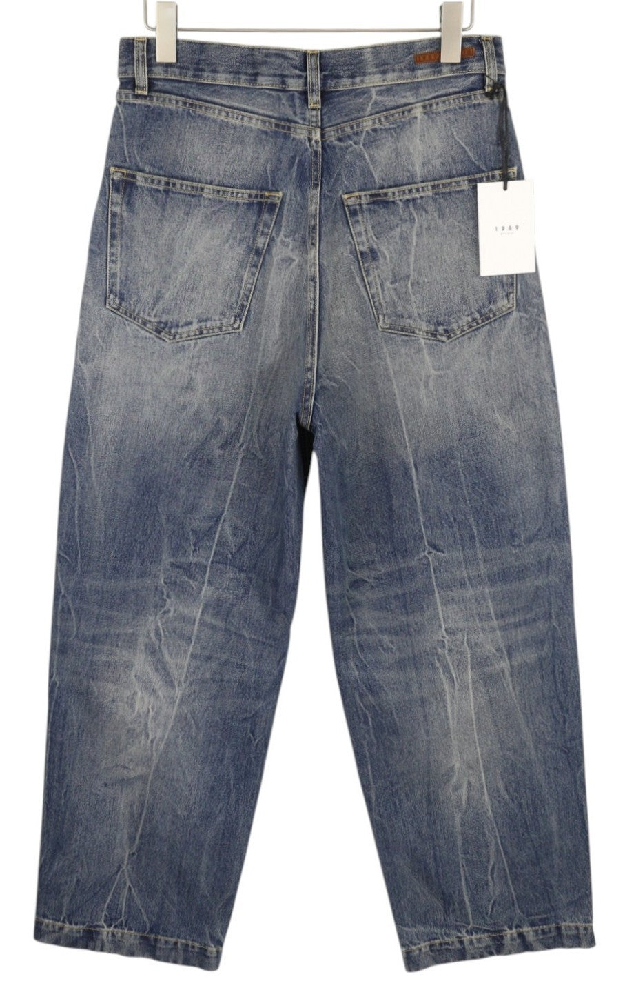 1989 STUDIO Old Mastiff Denim vyriški džinsai W30 mėlyni išblukę ūsai plačiomis kojomis RRP486 