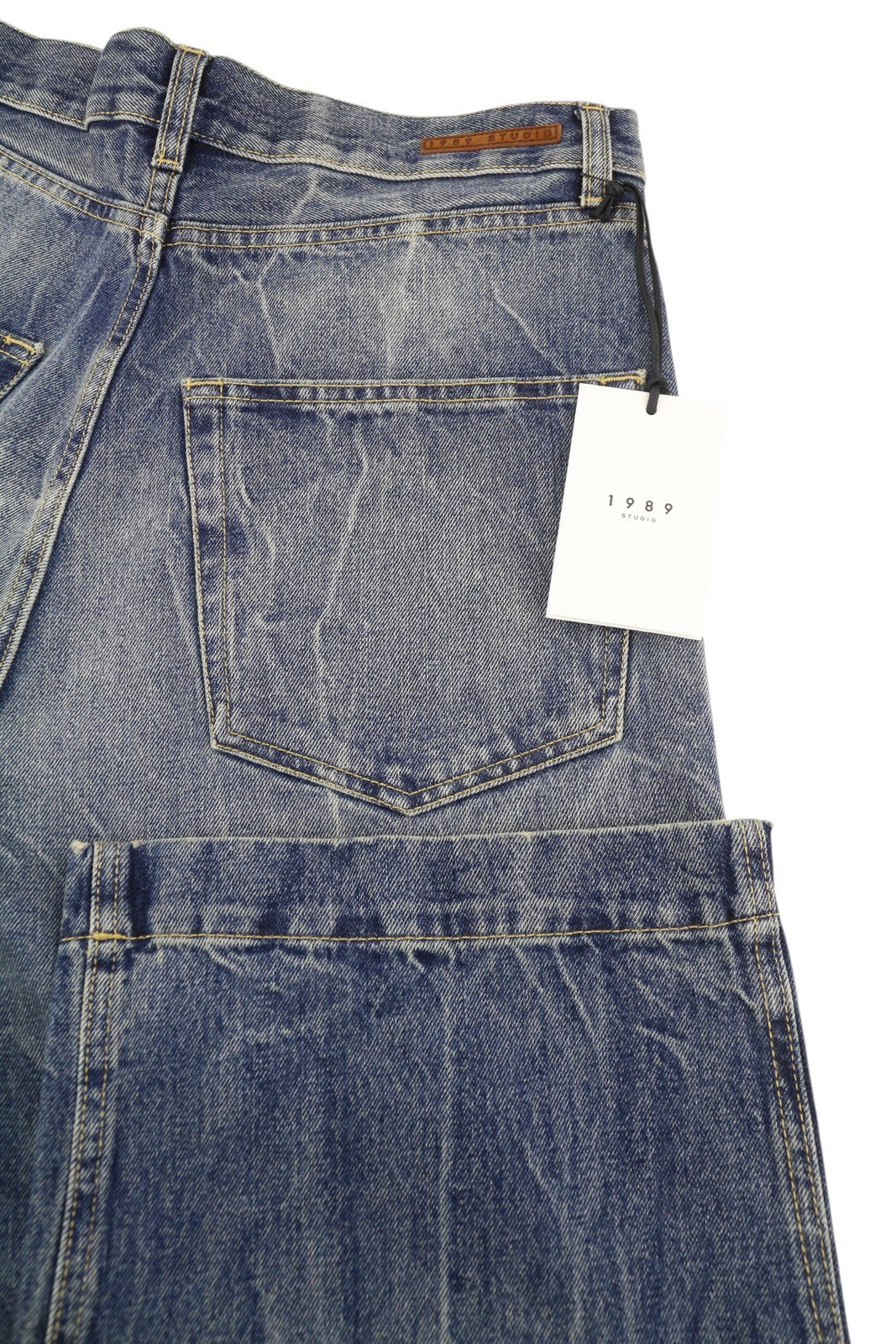 1989 STUDIO Old Mastiff Denim vyriški džinsai W30 mėlyni išblukę ūsai plačiomis kojomis RRP486 