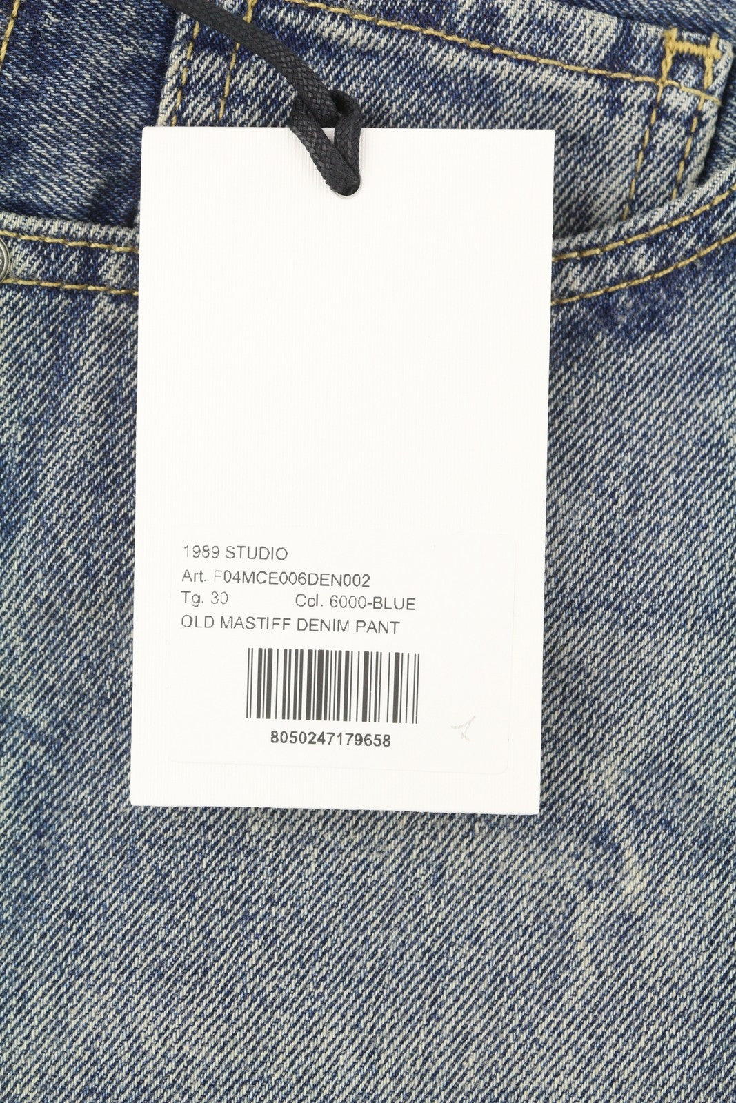 1989 STUDIO Old Mastiff Denim vyriški džinsai W30 mėlyni išblukę ūsai plačiomis kojomis RRP486 