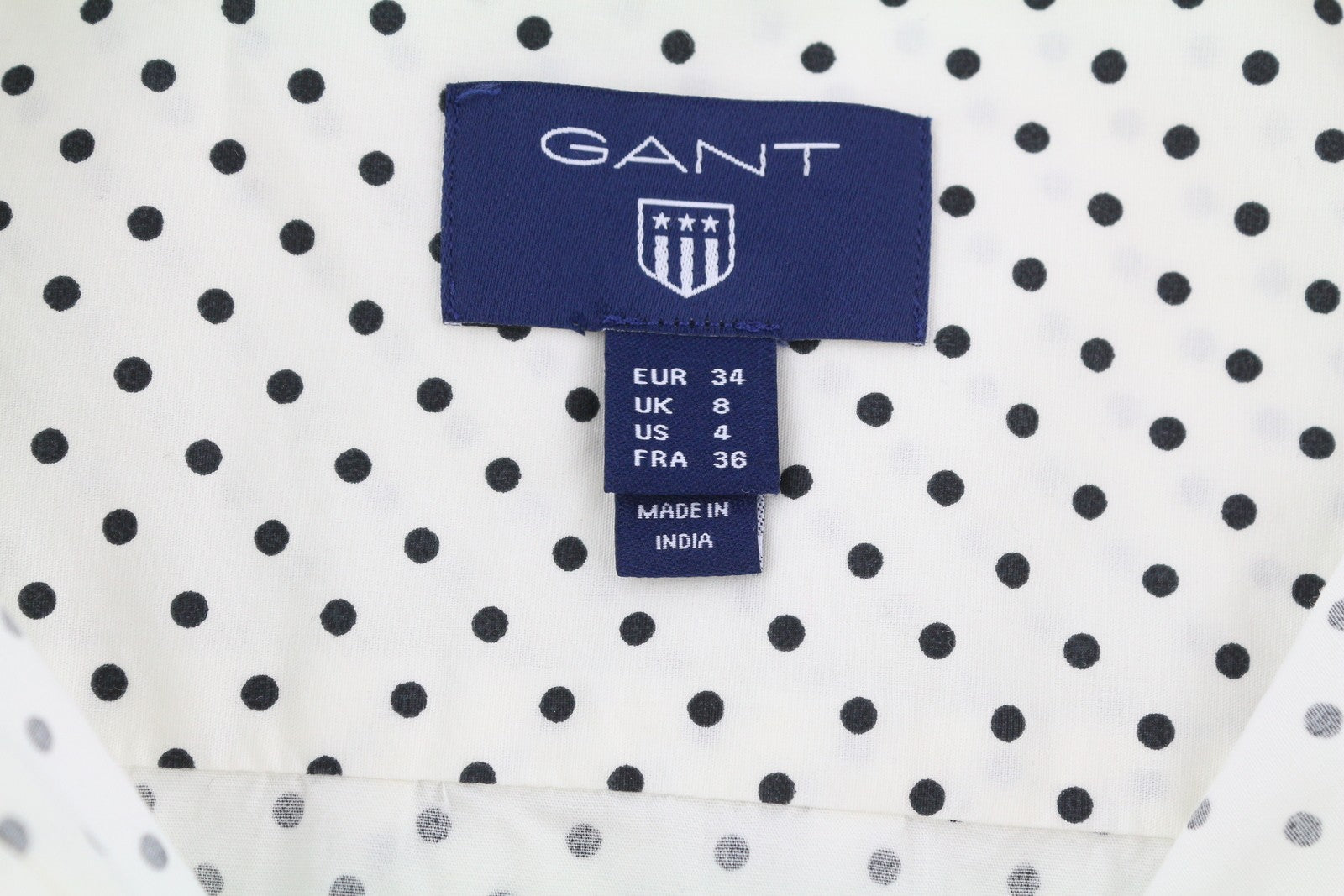 GANT Stretch Broadcloth Dot Women Shirt EU34 White Polka Dot Button-Up Casual