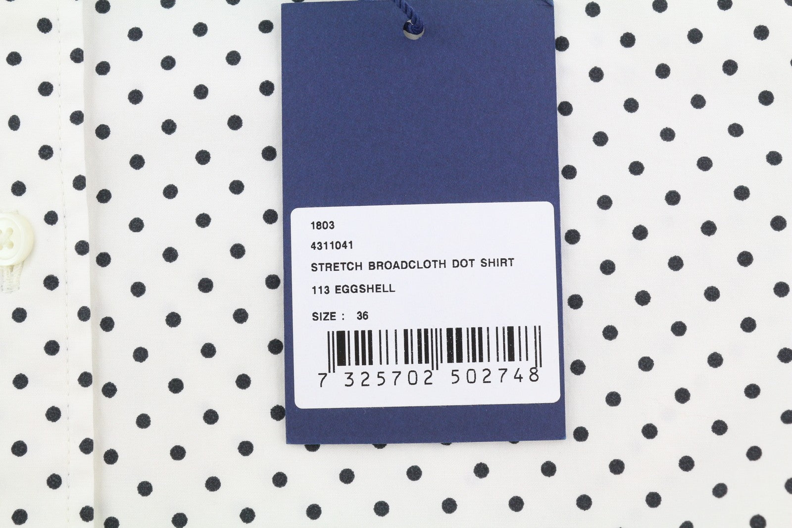 GANT Stretch Broadcloth Dot Women Shirt EU34 White Polka Dot Button-Up Casual