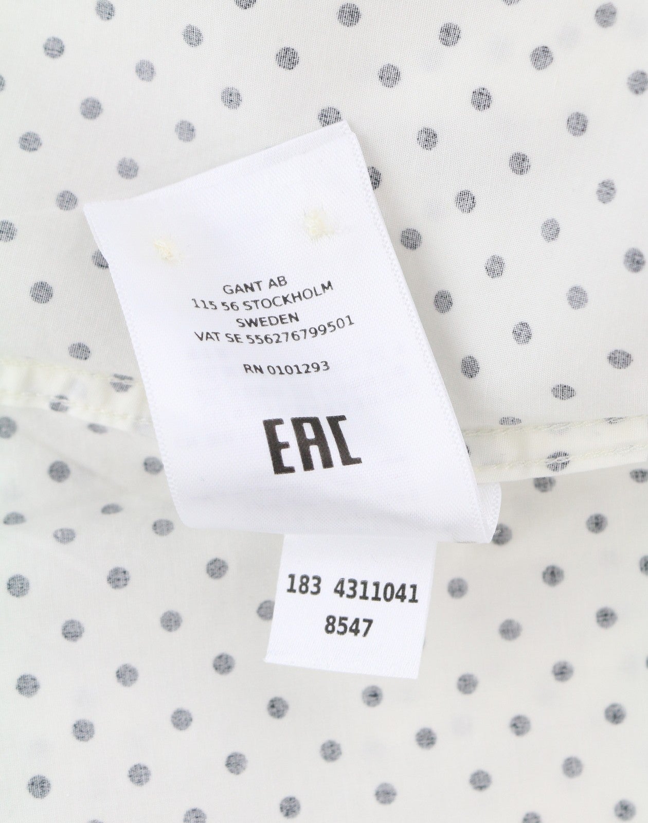 GANT Stretch Broadcloth Dot Women Shirt EU34 White Polka Dot Button-Up Casual