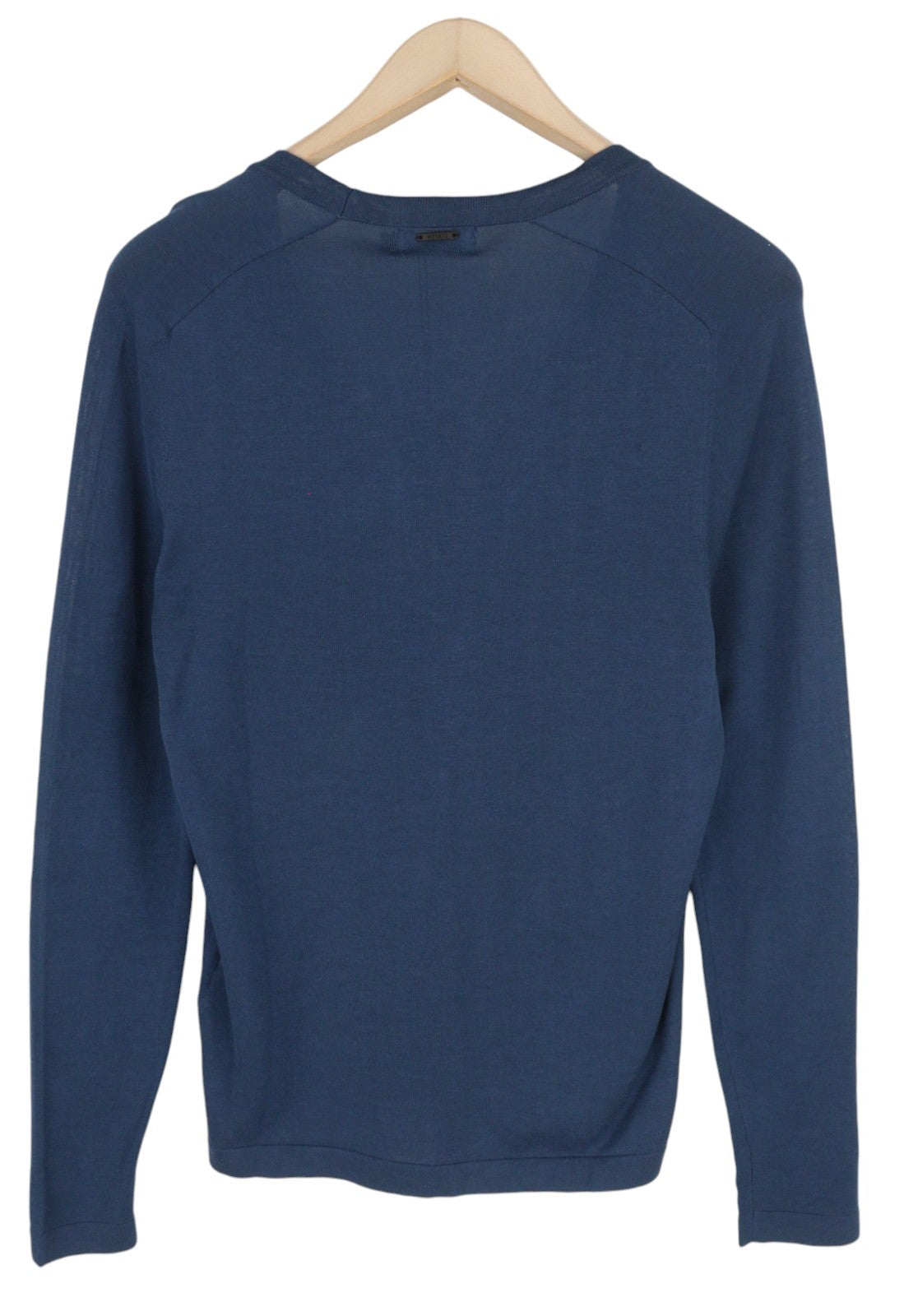 ANTONY MORATO Men Jumper M Blue Cotton Knit Hidden Buttons V-Neck Cardigan