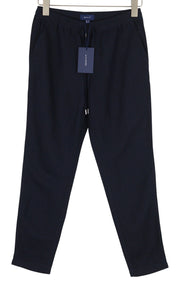 GANT Summer Linen Pull-On Women Trousers EU34 Dark Blue Elastic Waist