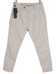 ANTONY MORATO Paul Men Trousers W30 Grey Linen Blend Pleated Zip Fly