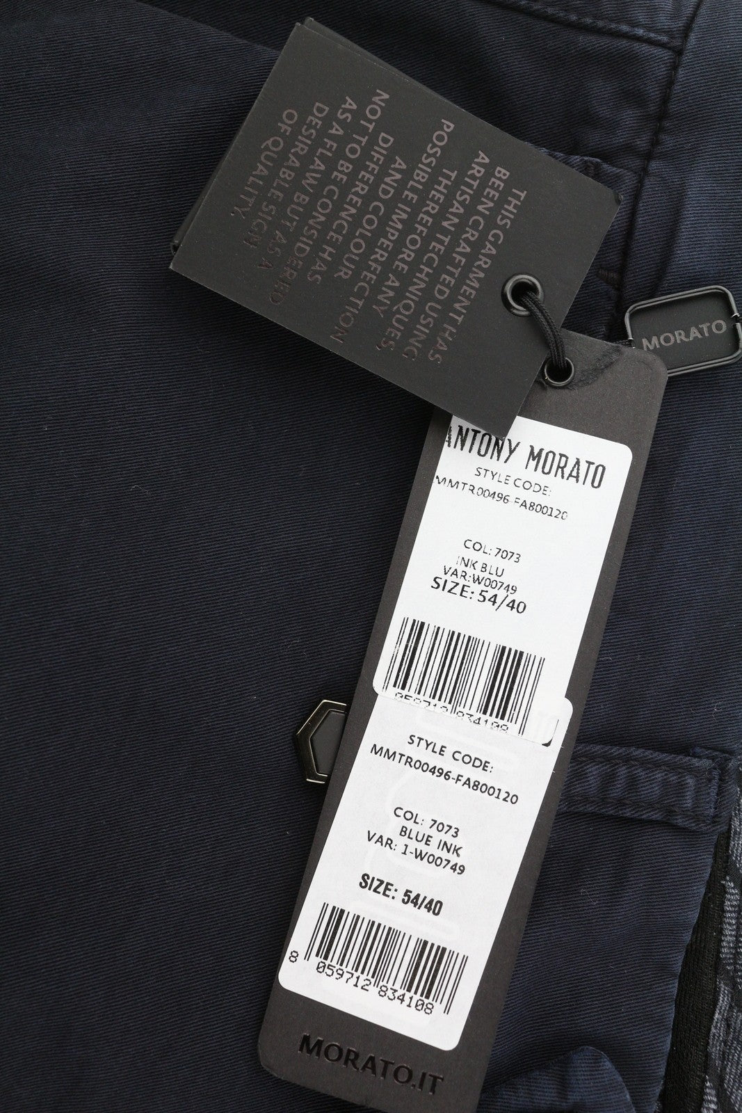 ANTONY MORATO Bryan Men Trousers W40 Dark Blue Skinny Stretch Zip Fly