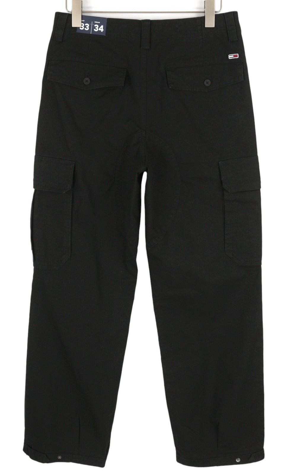 TOMMY HILFIGER Aiden Baggy Cargo Men Trousers W33/L34 Black Zip Fly