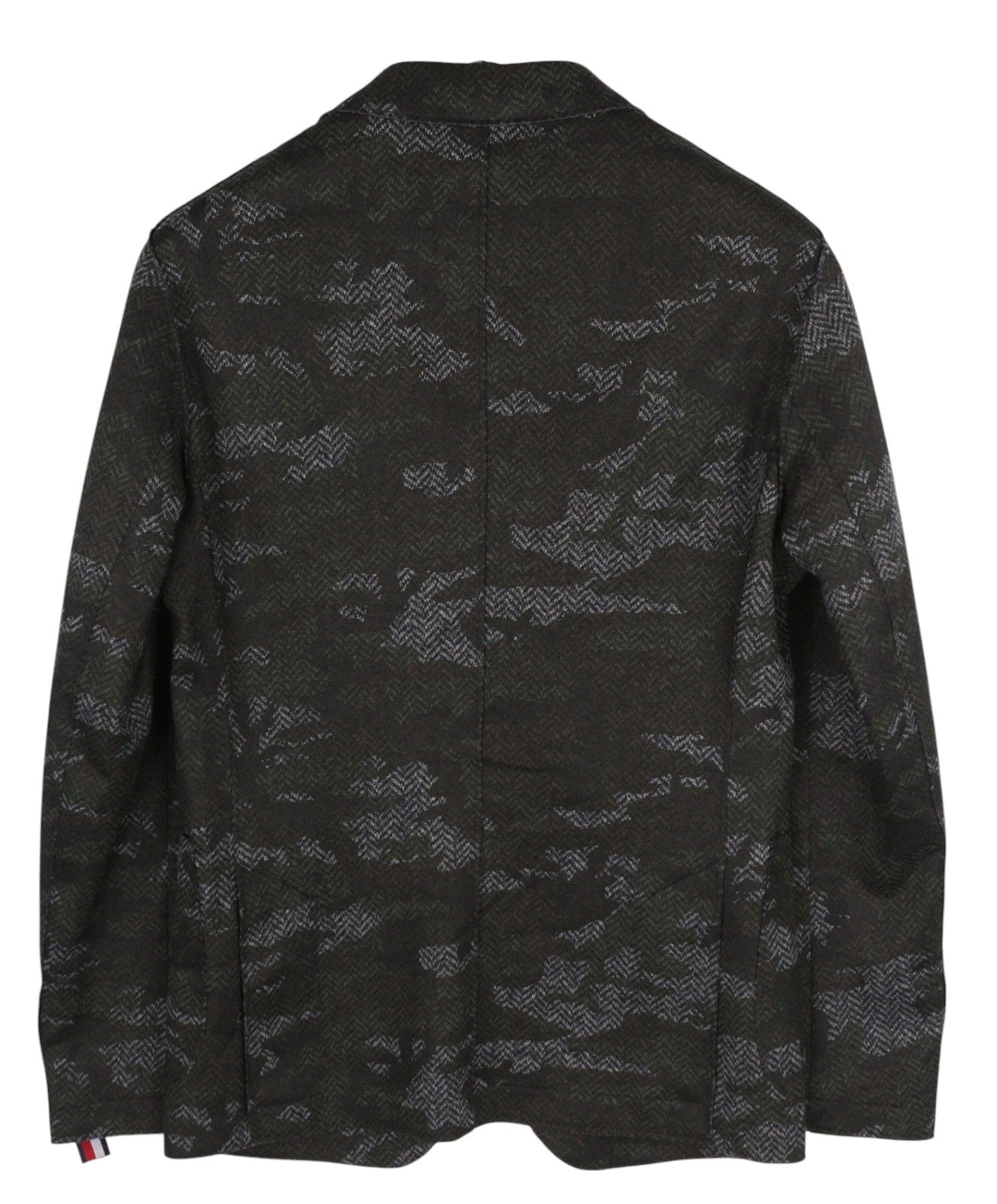 TOMMY HILFIGER Jersey Raw Cut Slim Men Blazer XS Camo Wool Blend THFlex