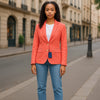 Coral Linen Blazer
