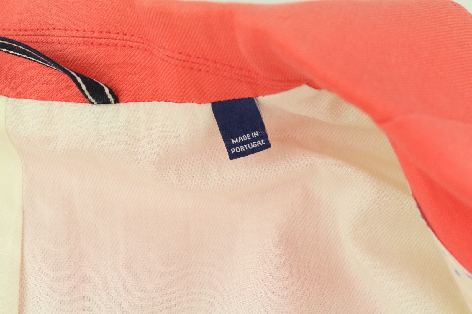 GANT Women Blazer EU34 Coral Linen Blend Notch Lapel Logo Lined