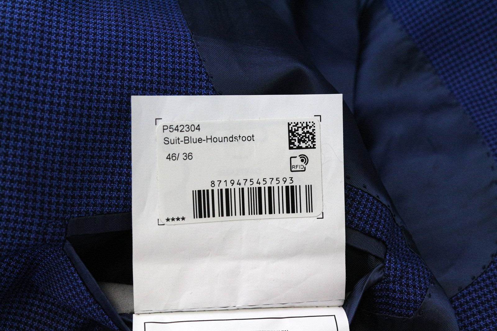 SUITSUPPLY Havana Men's Blazer UK36R Blue Slim Wool Silk Houndstooth 2Pc Suit