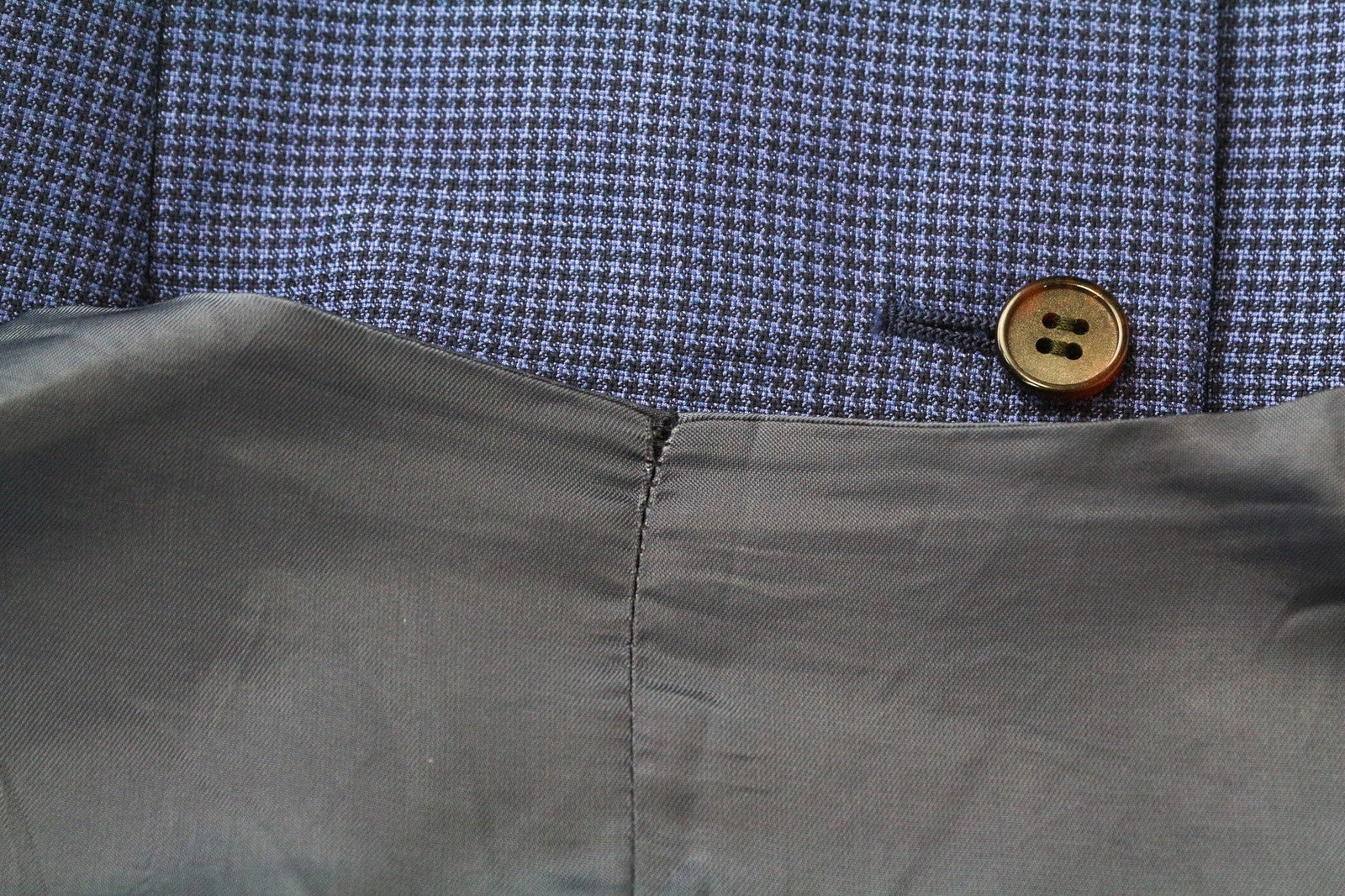 SUITSUPPLY Havana Men's Blazer UK36R Blue Slim Wool Silk Houndstooth 2Pc Suit