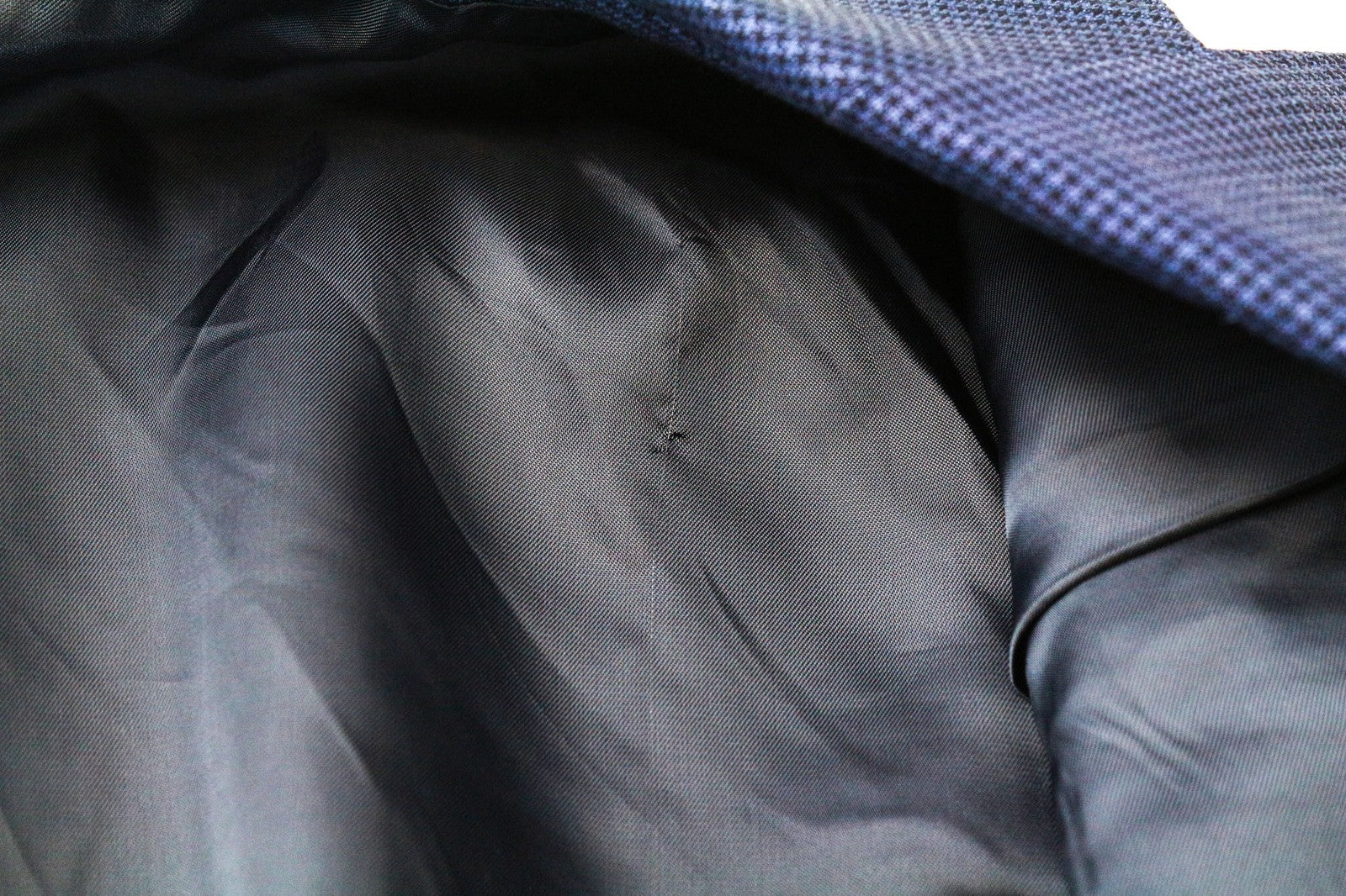 SUITSUPPLY Havana Men's Blazer UK36R Blue Slim Wool Silk Houndstooth 2Pc Suit